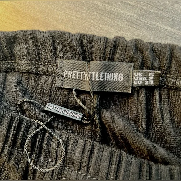 Petite Black Flare Ribbed Pants - NEW - Picture 5 of 5